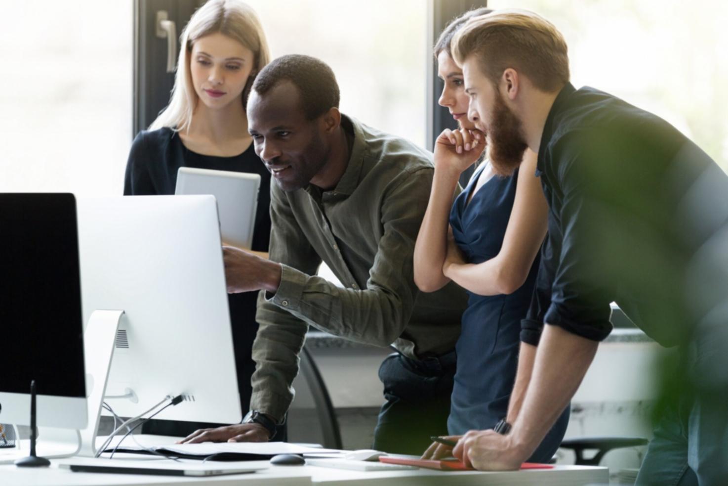 Student reviewing investment materials